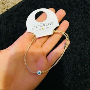 Pura Vida Gold and Blue Minimalist Bracelet